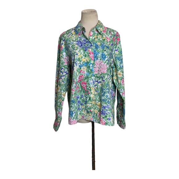 Tog Shop long sleeves floral buttoned blouse size M - Picture 8 of 9